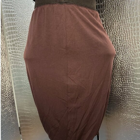 T BY ALEXANDER WANG Twist Burgundy Stretch Modal Skirt Size Small - Picture 4 of 7